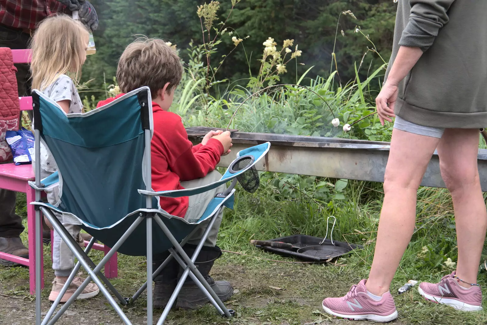 Fred goes marshmallow fishing, from A Trip to Manorhamilton, County Leitrim, Ireland - 11th August 2021