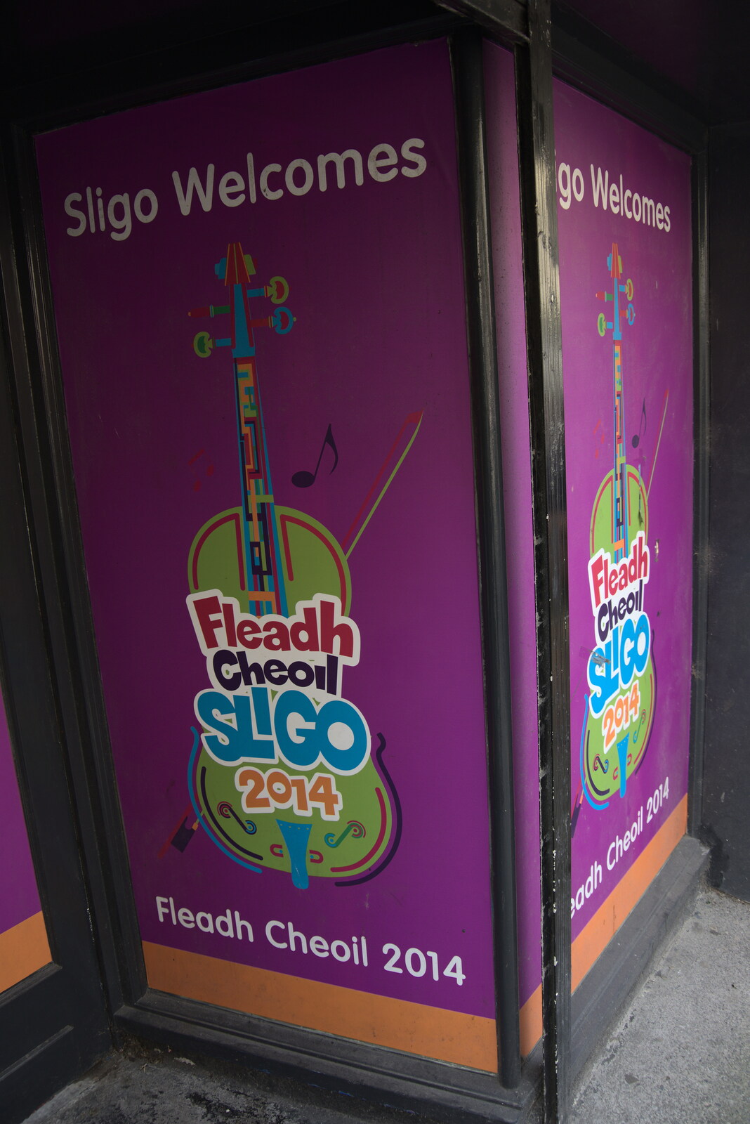 A Trip to Manorhamilton, County Leitrim, Ireland - 11th August 2021: A sign for the Sligo Fleadh Chaoil is a bit late