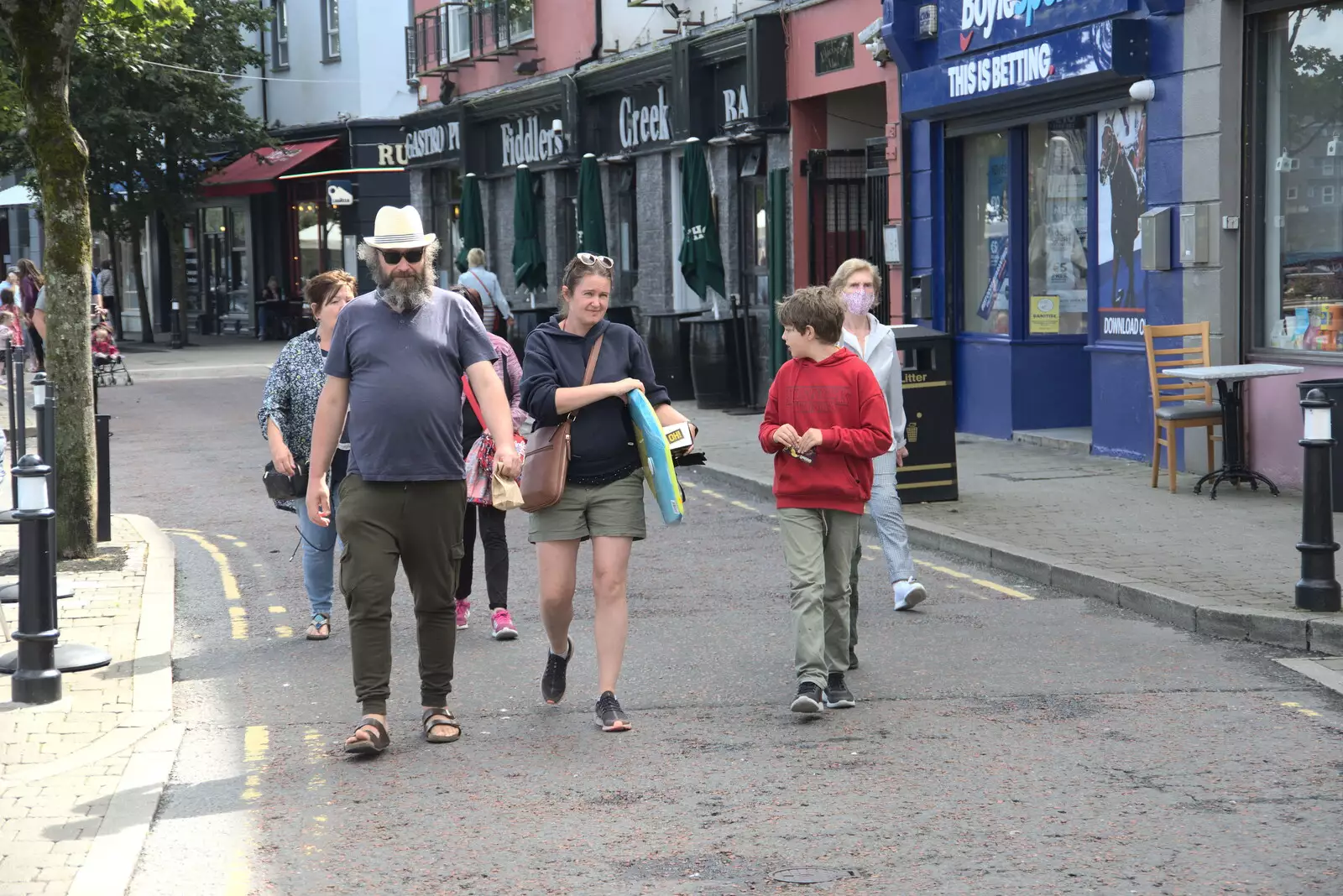 Noddy, Isobel and Fred on Rockwood Parade, from A Trip to Manorhamilton, County Leitrim, Ireland - 11th August 2021