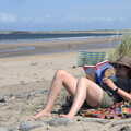 Isobel reads a book on the beach, A Trip to Manorhamilton, County Leitrim, Ireland - 11th August 2021