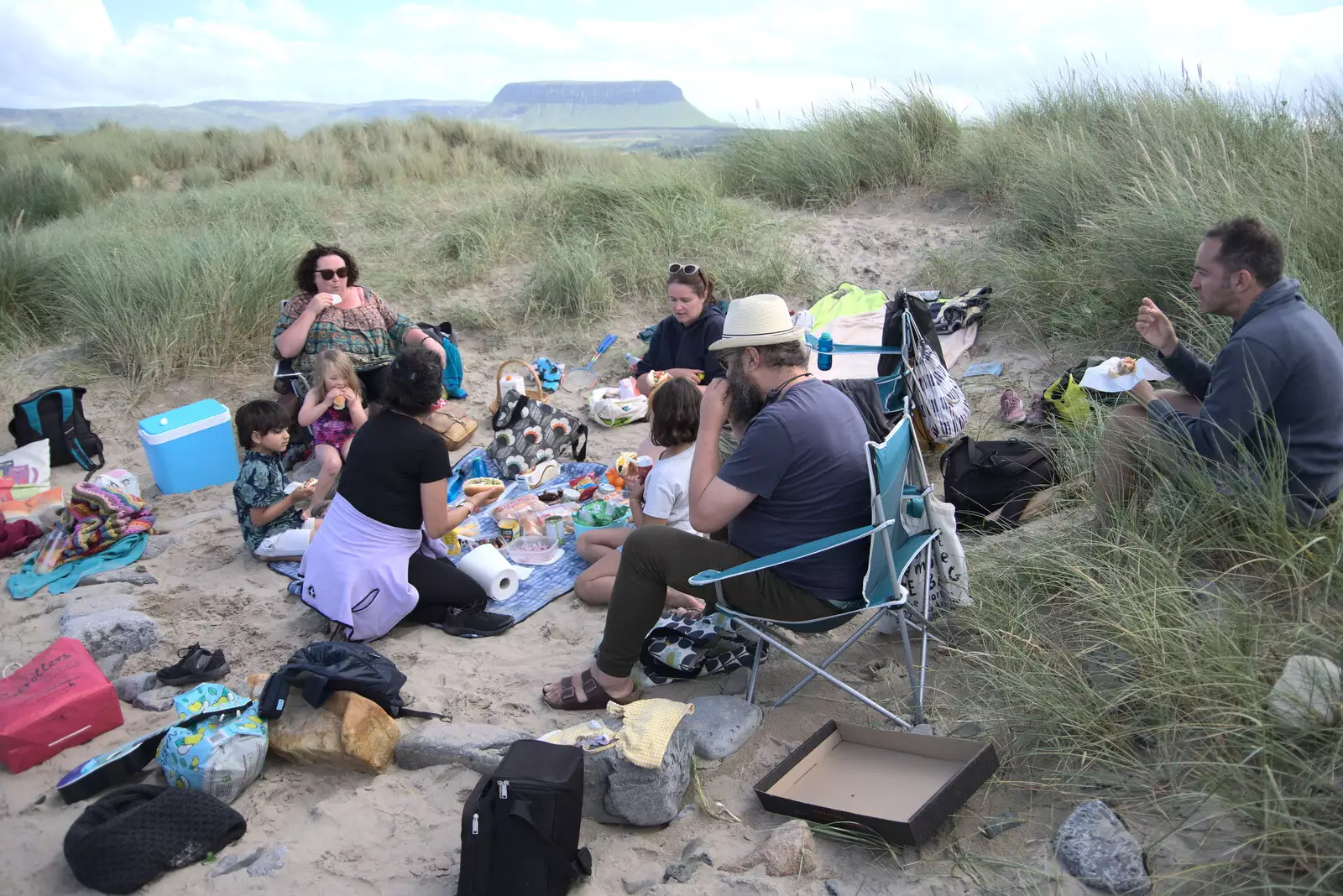 Another massed picnic on the beach, from A Trip to Manorhamilton, County Leitrim, Ireland - 11th August 2021