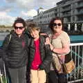 Evely, Fred and Da Wheeze on the bridge, Walks Around Benbulben and Carrowmore, County Sligo, Ireland - 13th August 2021