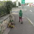 Harry's on the pavement for some reason, Walks Around Benbulben and Carrowmore, County Sligo, Ireland - 13th August 2021