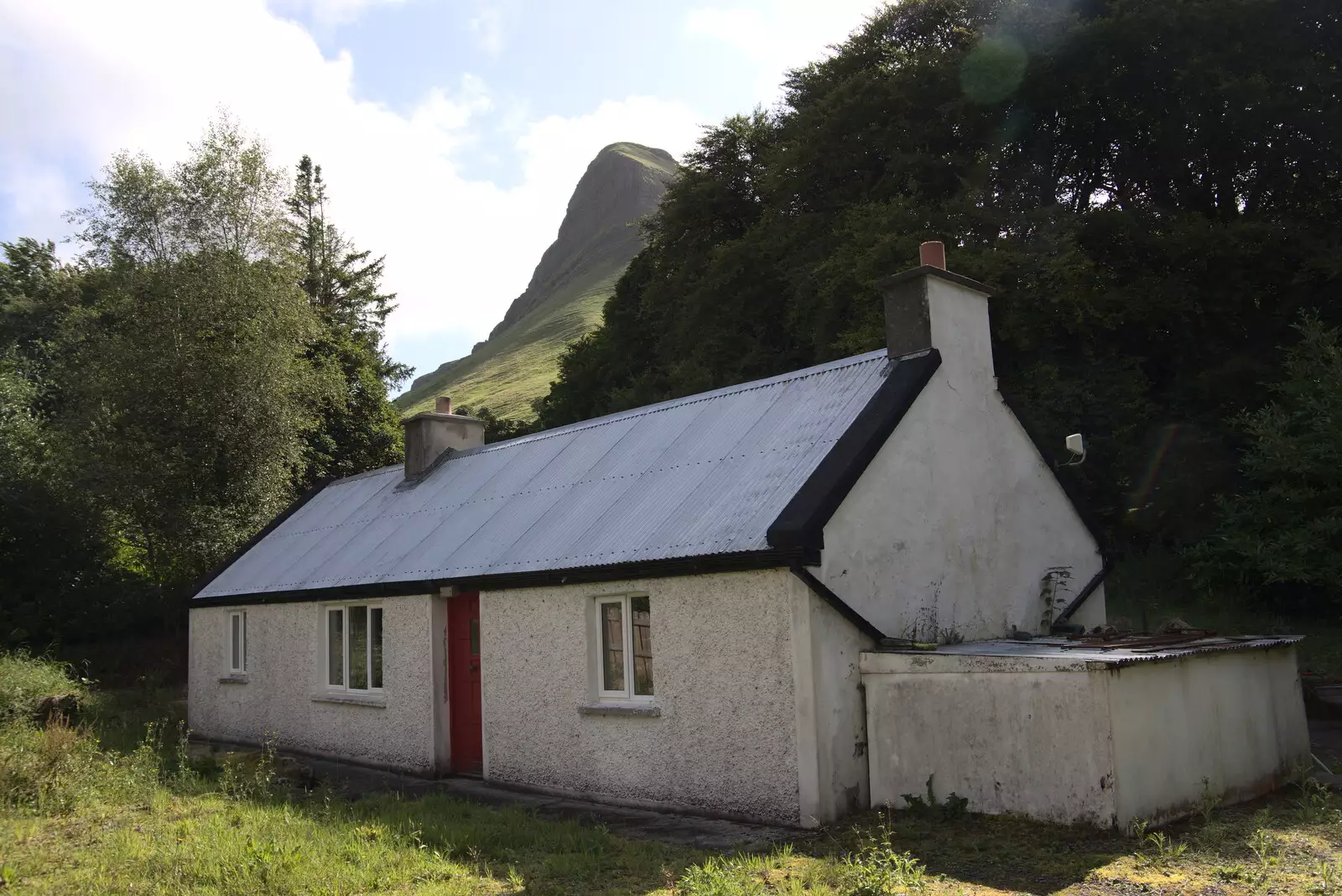 A cottage at the base of Benbulben, from Walks Around Benbulben and Carrowmore, County Sligo, Ireland - 13th August 2021