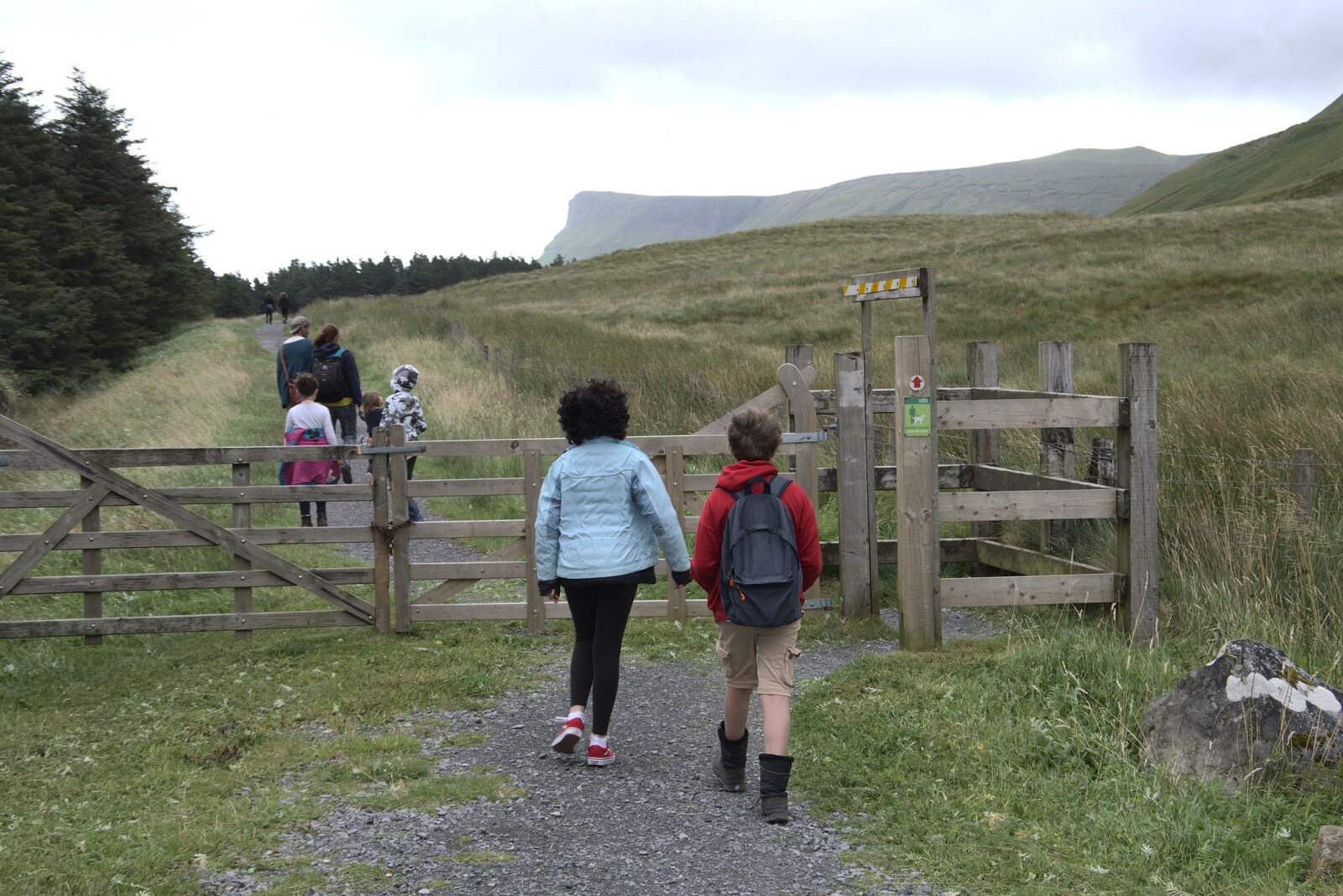 Fern and Fred at a gate from Walks Around Benbulben and Carrowmore, County Sligo, Ireland - 13th August 2021