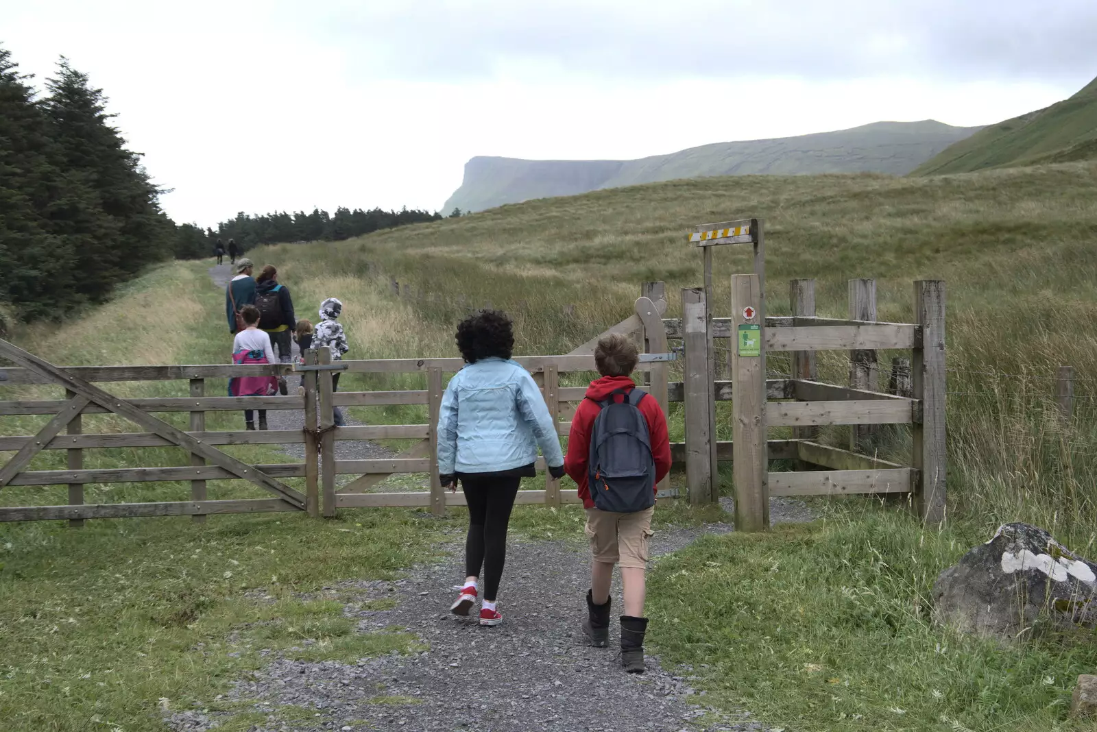 Fern and Fred at a gate, from Walks Around Benbulben and Carrowmore, County Sligo, Ireland - 13th August 2021