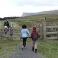 Fern and Fred at a gate, Walks Around Benbulben and Carrowmore, County Sligo, Ireland - 13th August 2021