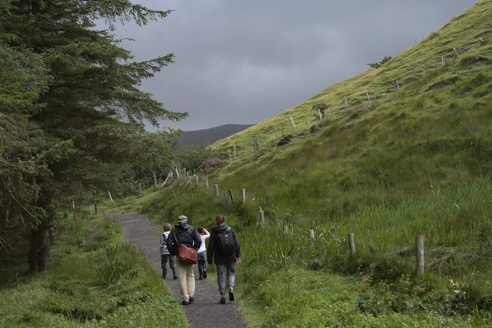 We head off into the rain, from Walks Around Benbulben and Carrowmore, County Sligo, Ireland - 13th August 2021