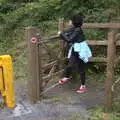 Fern hangs out on a gate, Walks Around Benbulben and Carrowmore, County Sligo, Ireland - 13th August 2021