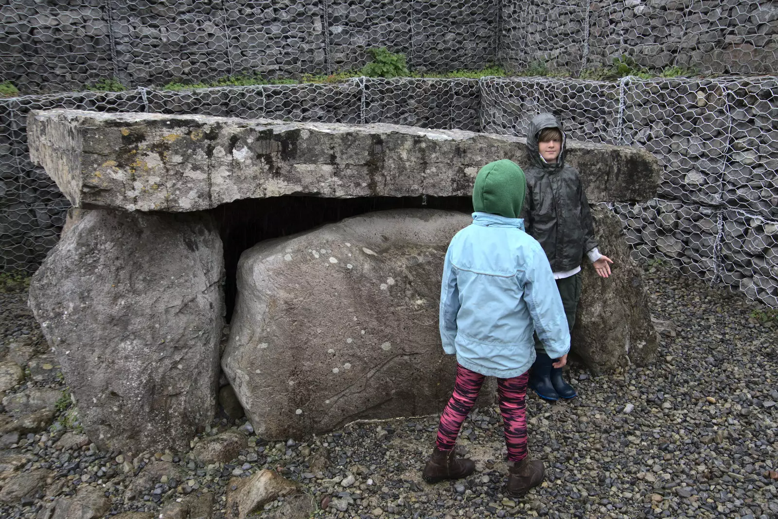 Faith and Harry mess around, from Walks Around Benbulben and Carrowmore, County Sligo, Ireland - 13th August 2021