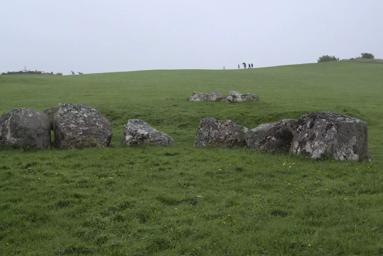 Walkers on the hill, from Walks Around Benbulben and Carrowmore, County Sligo, Ireland - 13th August 2021