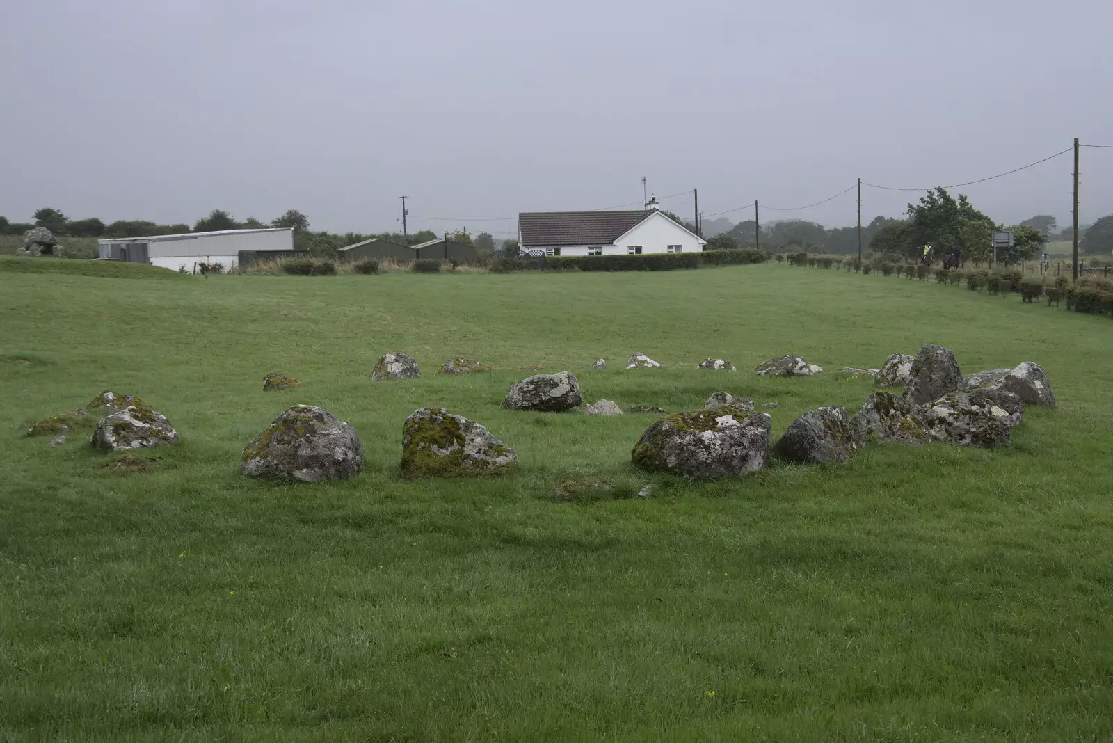 Another stone circle in a field, from Walks Around Benbulben and Carrowmore, County Sligo, Ireland - 13th August 2021