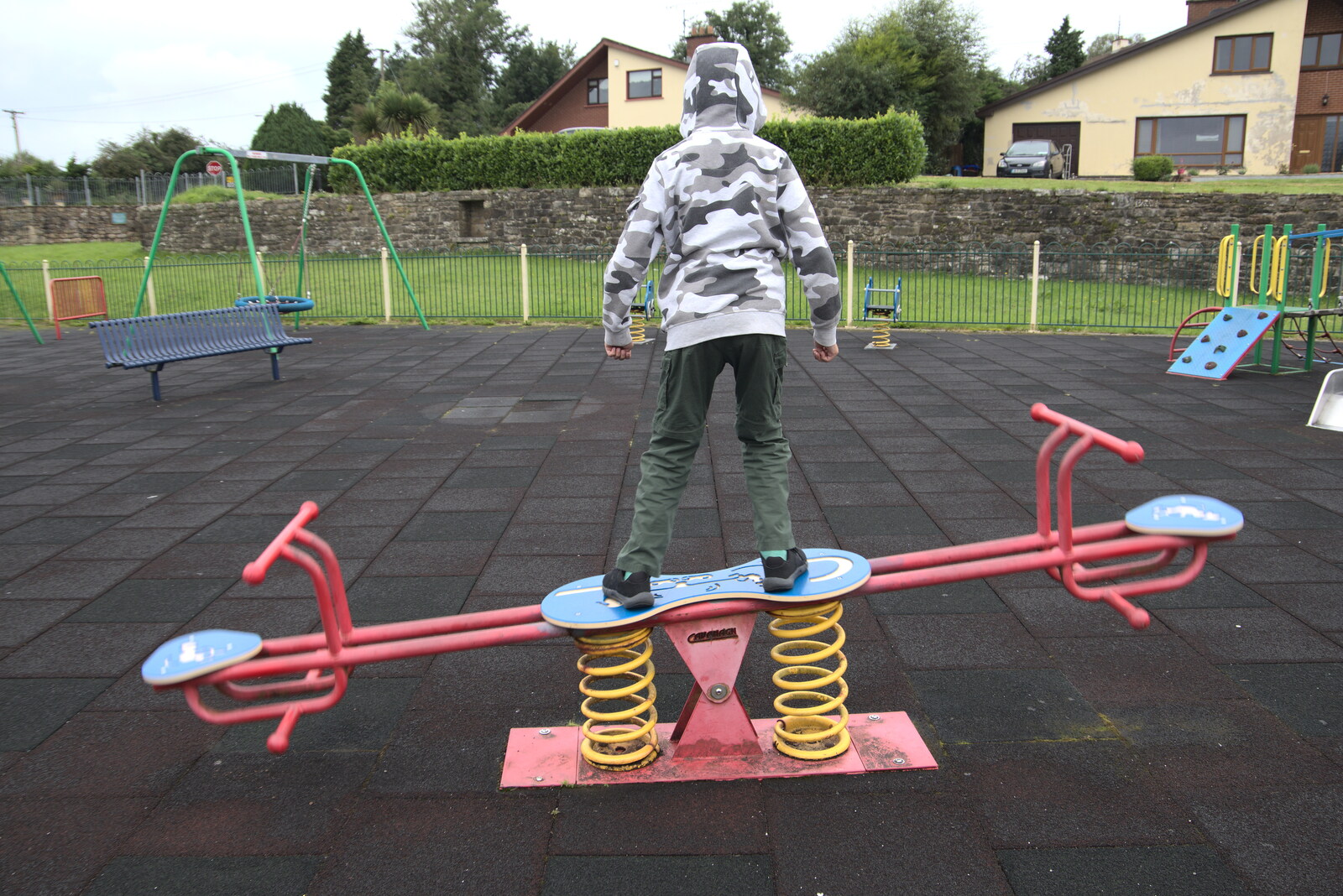 Harry on a seesaw from Manorhamilton and the Street Art of Dún Laoghaire, Ireland - 15th August 2021