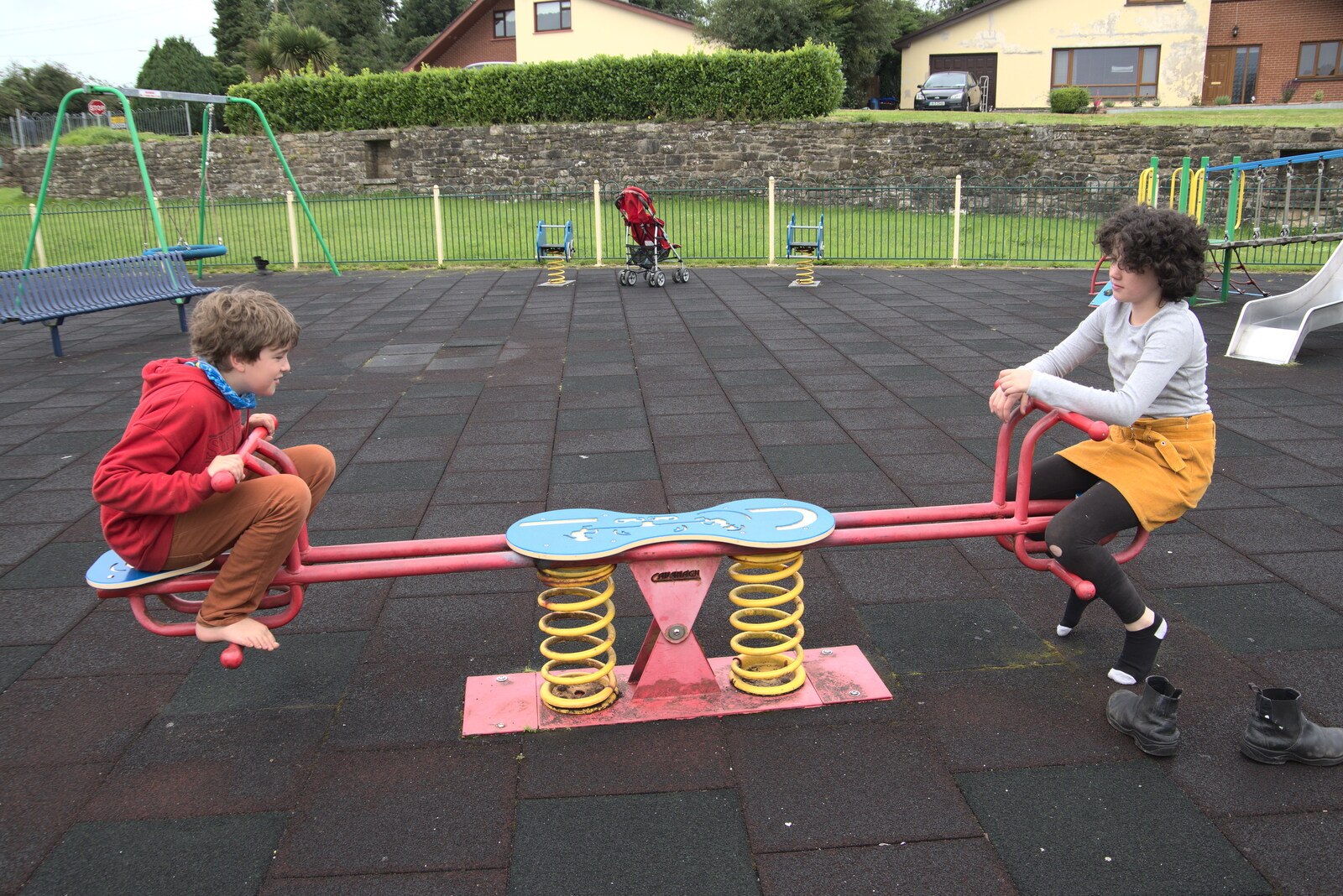 Fred and Fern on the seesaw from Manorhamilton and the Street Art of Dún Laoghaire, Ireland - 15th August 2021