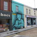 A wall mural of a fish monger, Manorhamilton and the Street Art of Dún Laoghaire, Ireland - 15th August 2021