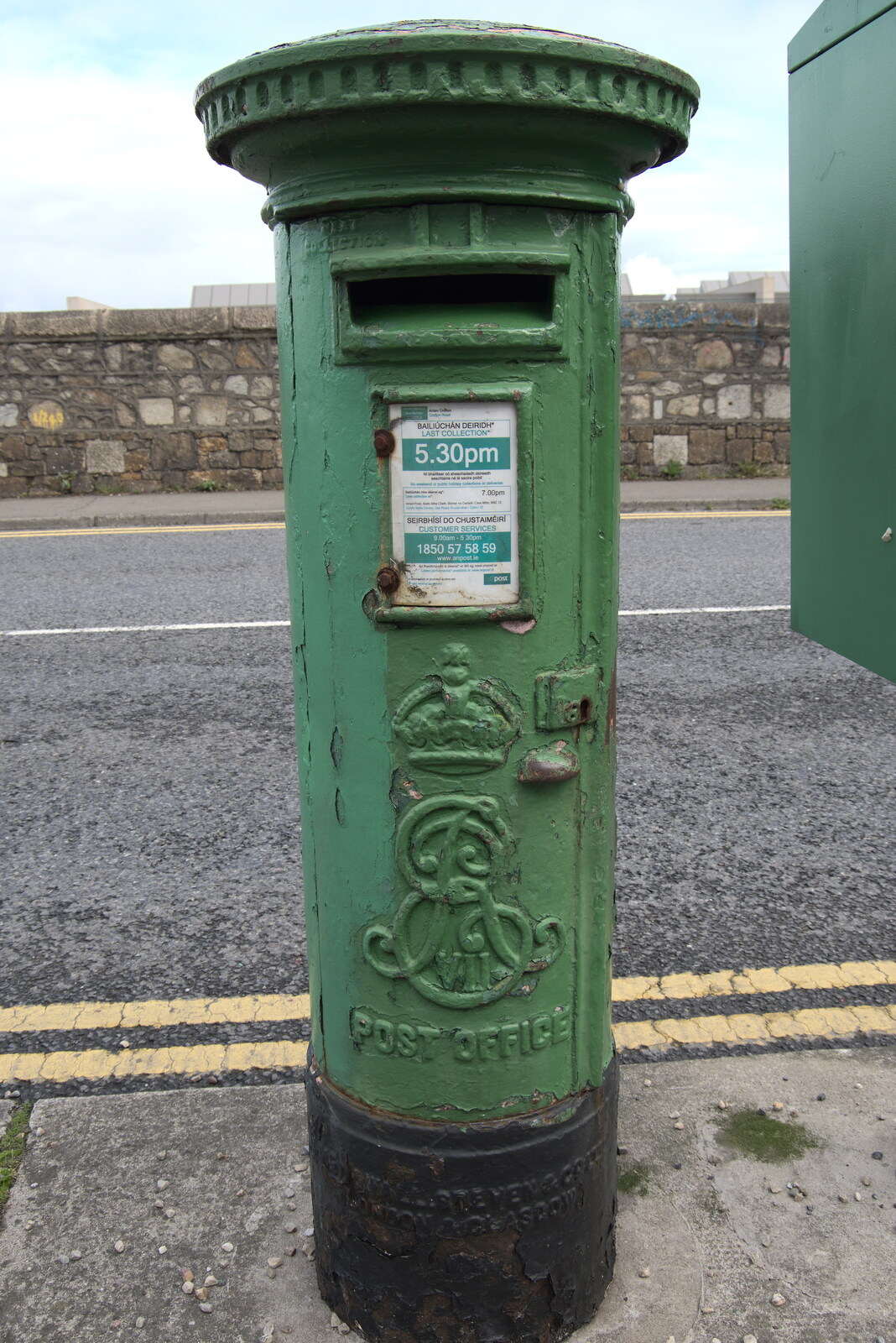 An Edward VII post box, painted green from Manorhamilton and the Street Art of Dún Laoghaire, Ireland - 15th August 2021