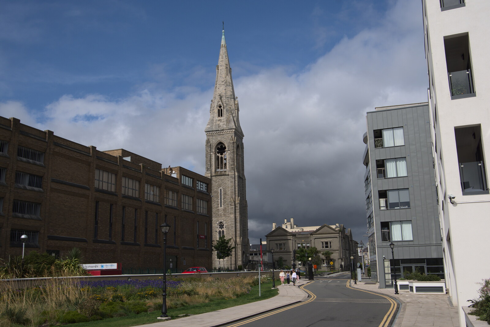 Another view of St. Patrick's spire from Marine Walk from Manorhamilton and the Street Art of Dún Laoghaire, Ireland - 15th August 2021