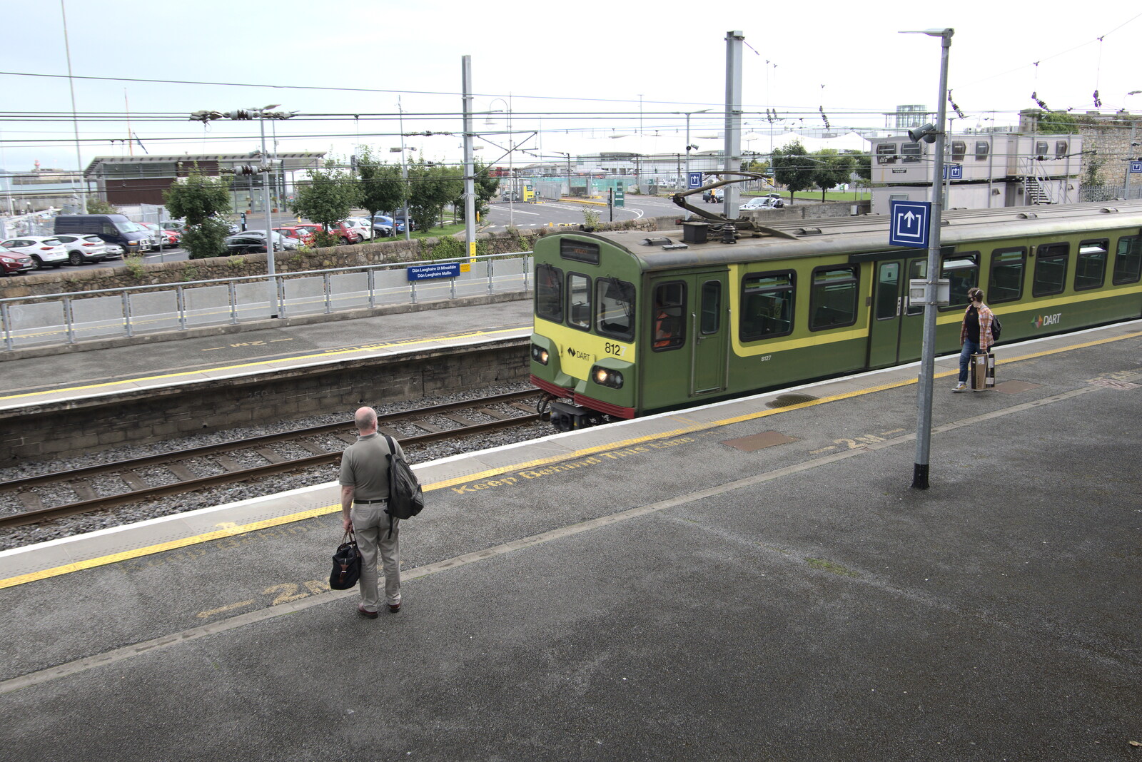 A DART train pulls in from Manorhamilton and the Street Art of Dún Laoghaire, Ireland - 15th August 2021