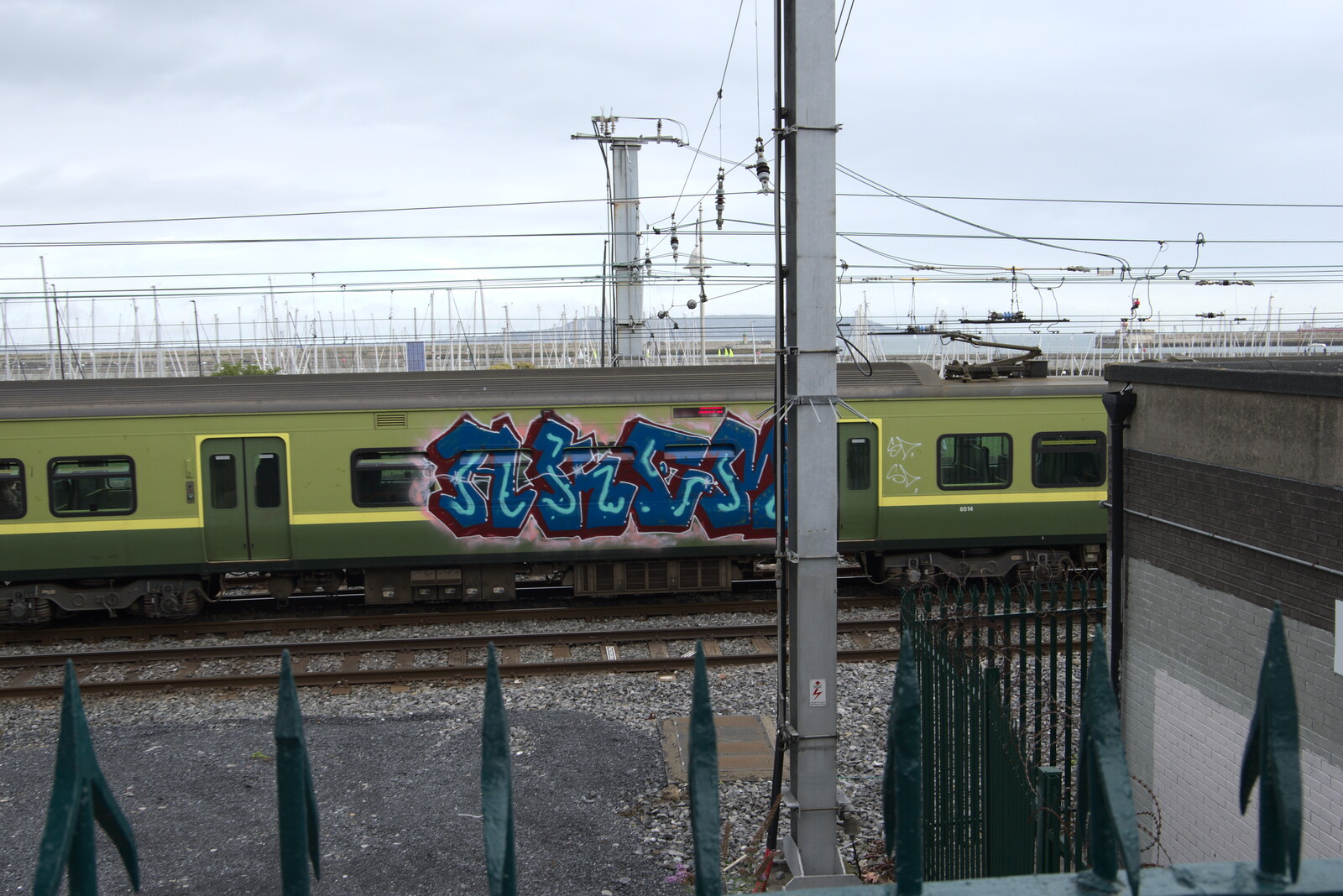 Graffiti on a DART train from Manorhamilton and the Street Art of Dún Laoghaire, Ireland - 15th August 2021