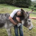 Noddy gives a donkey a hug, A Trip to Noddy's, and Dublin City Centre, Wicklow and Dublin, Ireland - 16th August 2021