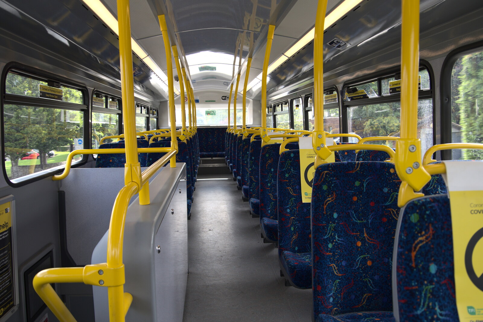 The upstairs of the bus is deserted from A Trip to Noddy's, and Dublin City Centre, Wicklow and Dublin, Ireland - 16th August 2021