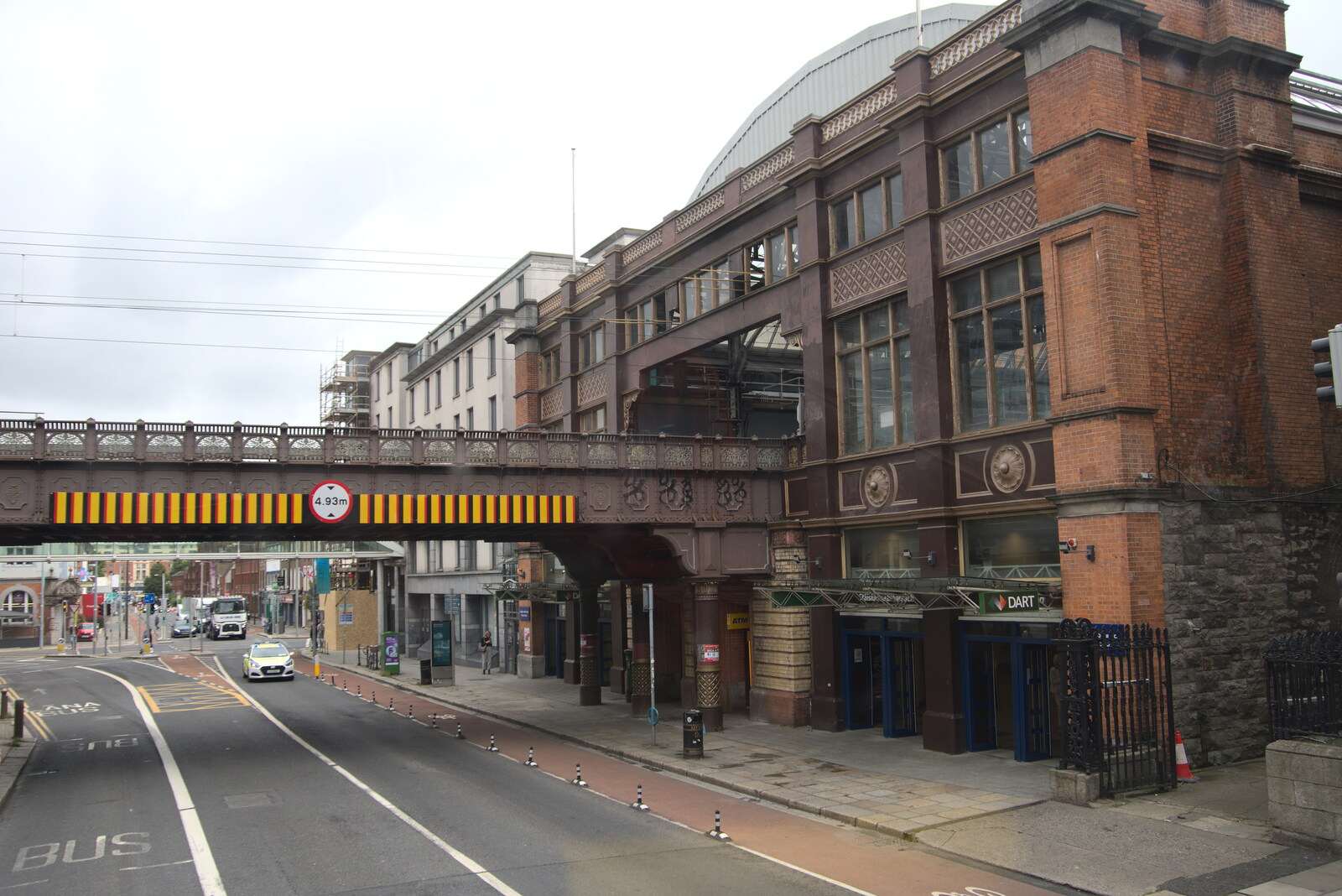 Pearse Street station from the top of the bus from A Trip to Noddy's, and Dublin City Centre, Wicklow and Dublin, Ireland - 16th August 2021