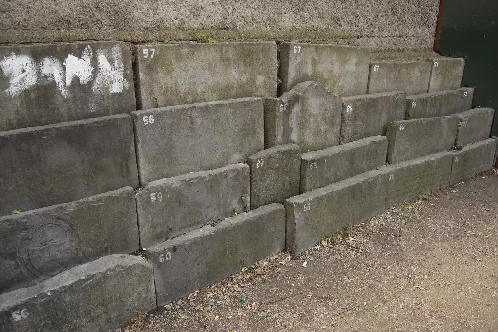 Collected gravestones on Jarvis Street, from A Trip to Noddy's, and Dublin City Centre, Wicklow and Dublin, Ireland - 16th August 2021