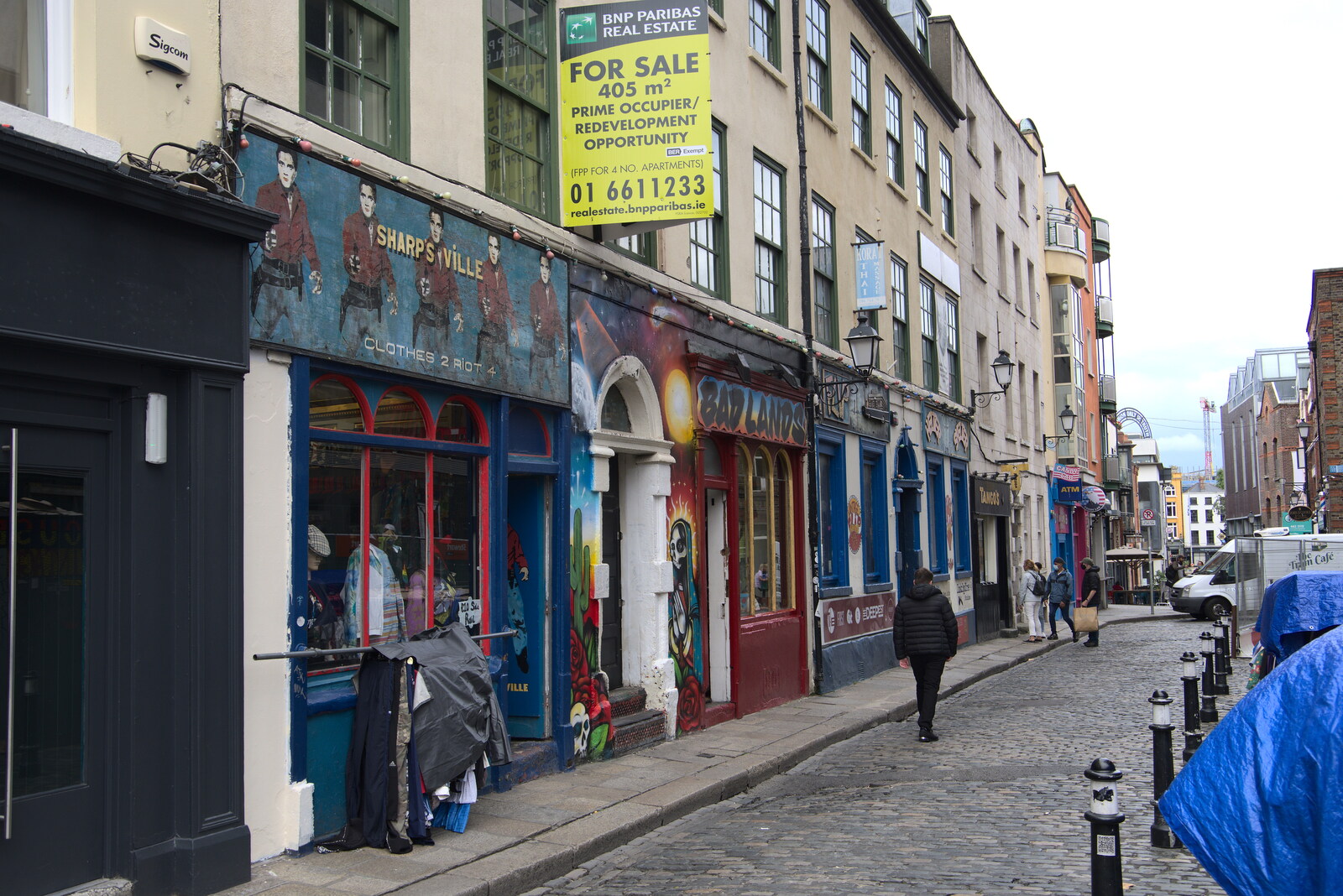Painted shops on Fownes Street Upper from A Trip to Noddy's, and Dublin City Centre, Wicklow and Dublin, Ireland - 16th August 2021