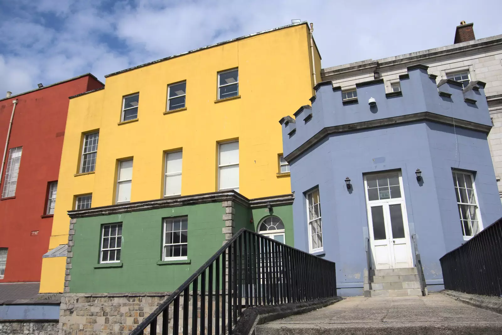 Brightly-painted buildings near Dublin Castle, from A Trip to Noddy's, and Dublin City Centre, Wicklow and Dublin, Ireland - 16th August 2021