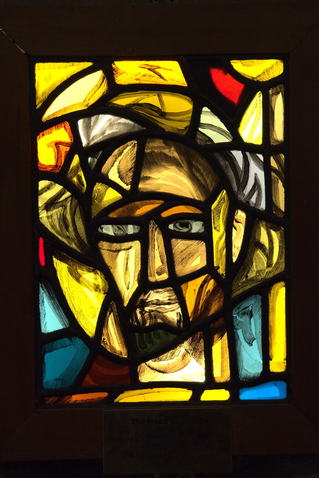 Modern stained glass Jesus from A Trip to Noddy's, and Dublin City Centre, Wicklow and Dublin, Ireland - 16th August 2021