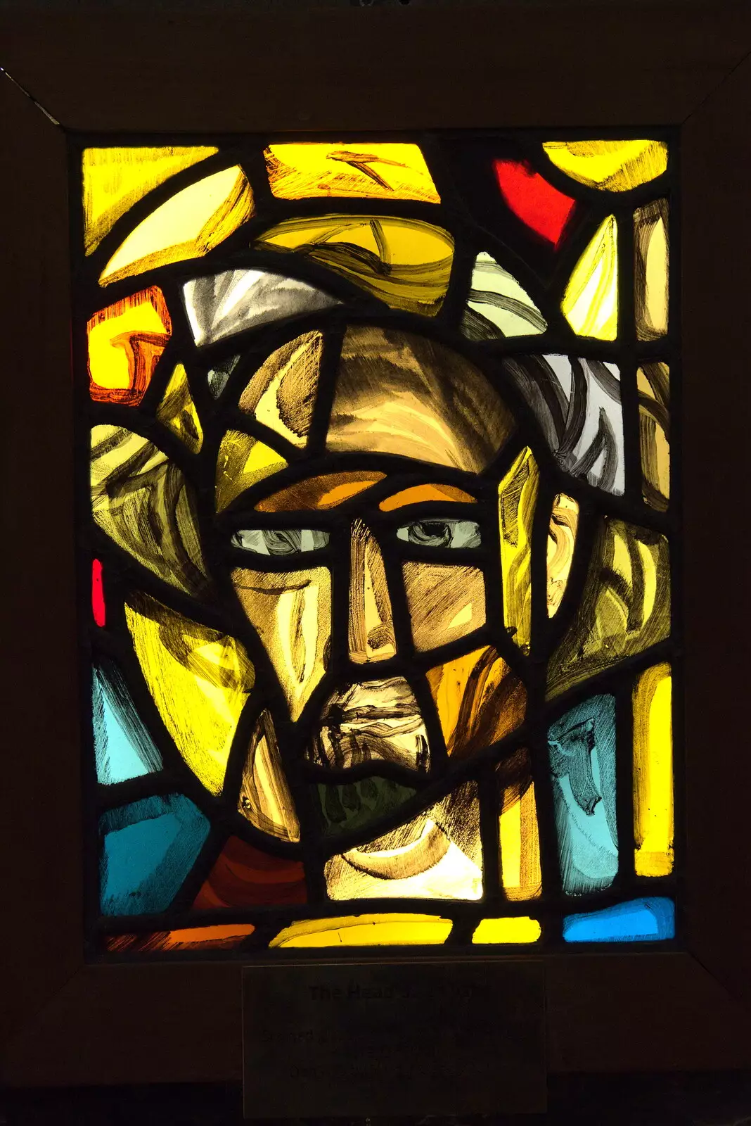 Modern stained glass Jesus, from A Trip to Noddy's, and Dublin City Centre, Wicklow and Dublin, Ireland - 16th August 2021