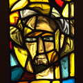 Modern stained glass Jesus, A Trip to Noddy's, and Dublin City Centre, Wicklow and Dublin, Ireland - 16th August 2021