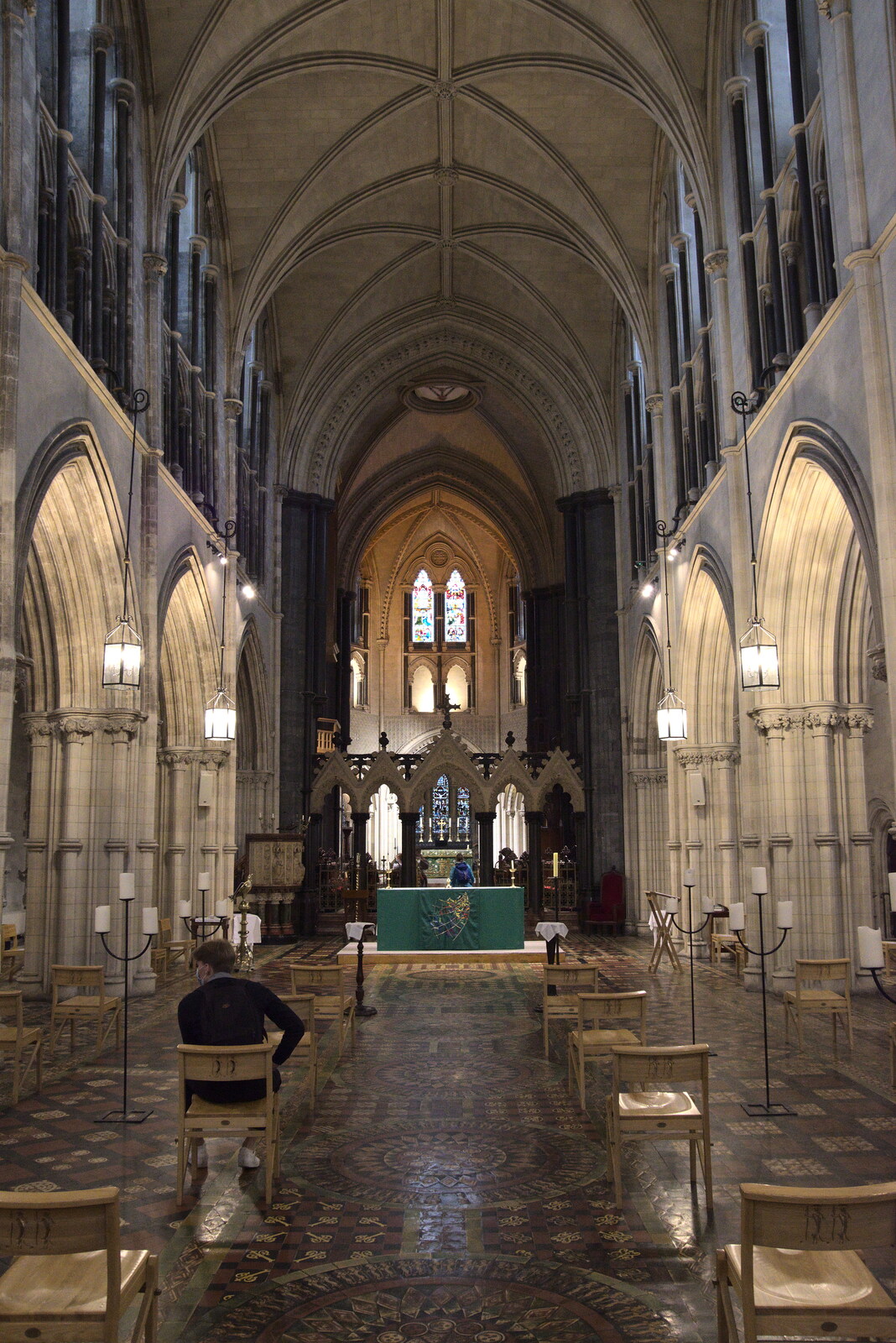 The nave of St Patrick's Cathedral from A Trip to Noddy's, and Dublin City Centre, Wicklow and Dublin, Ireland - 16th August 2021