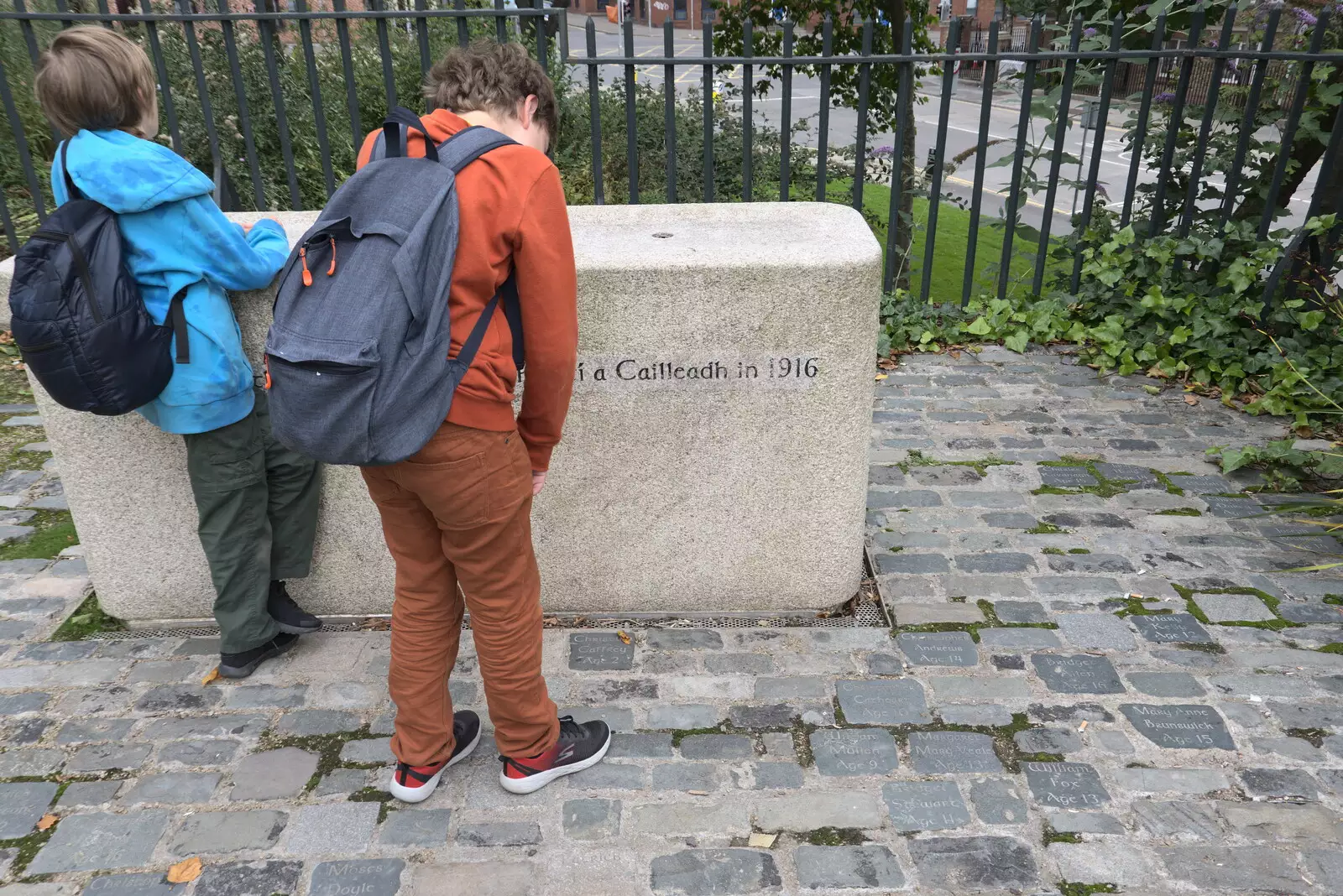 A memorial to children killed in the Easter Rising, from A Trip to Noddy's, and Dublin City Centre, Wicklow and Dublin, Ireland - 16th August 2021