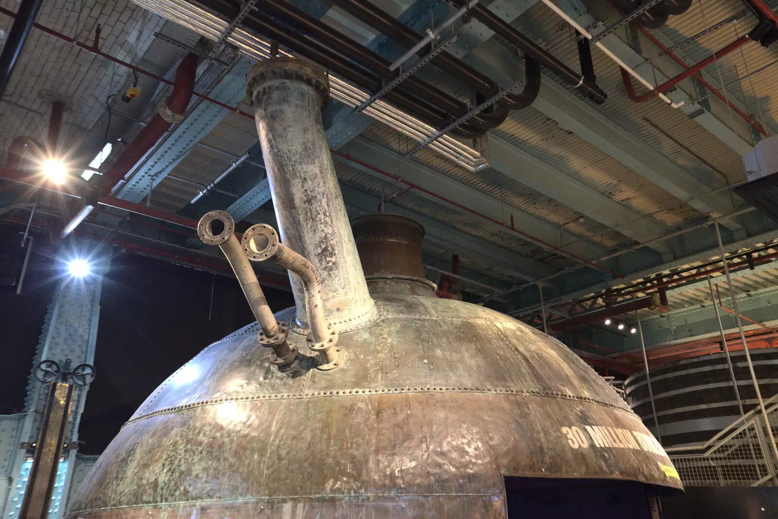 An old copper vessel, from The Guinness Storehouse Tour, St. James's Gate, Dublin, Ireland - 17th August 2021