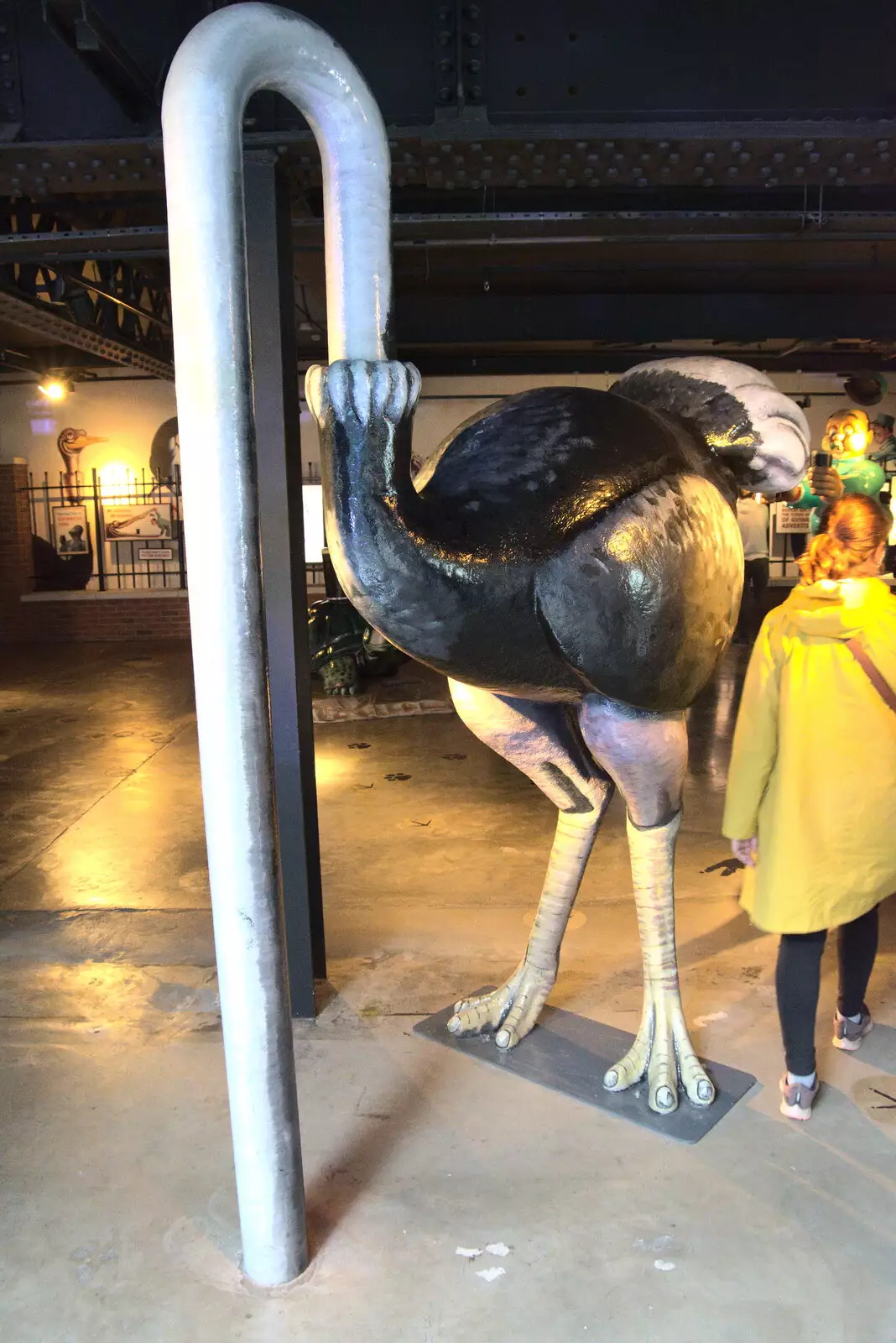 An ostrich with its head in the floor, from The Guinness Storehouse Tour, St. James's Gate, Dublin, Ireland - 17th August 2021