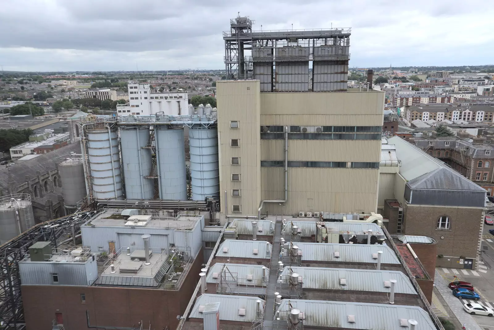 A view over the factory, from The Guinness Storehouse Tour, St. James's Gate, Dublin, Ireland - 17th August 2021