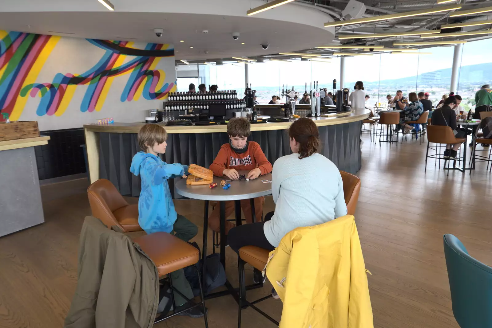 Harry, Fred and Isobel in the Gravity Bar, from The Guinness Storehouse Tour, St. James's Gate, Dublin, Ireland - 17th August 2021