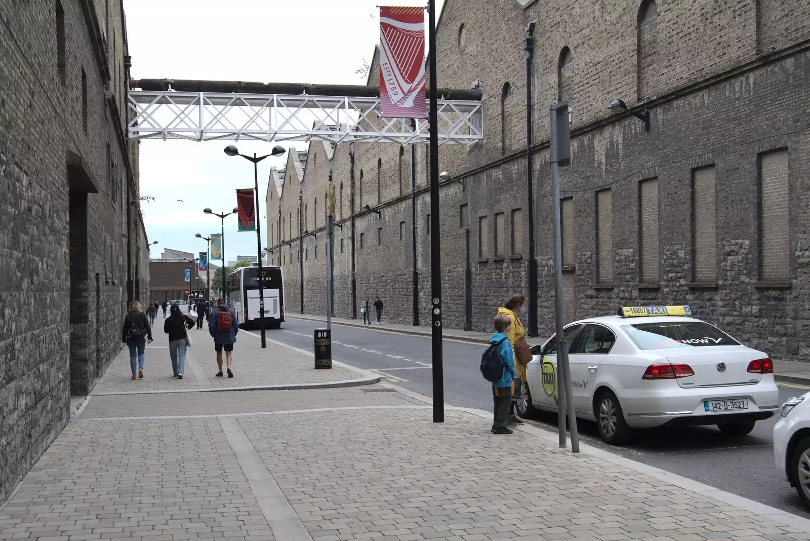 Isobel sorts a taxi out, from The Guinness Storehouse Tour, St. James's Gate, Dublin, Ireland - 17th August 2021