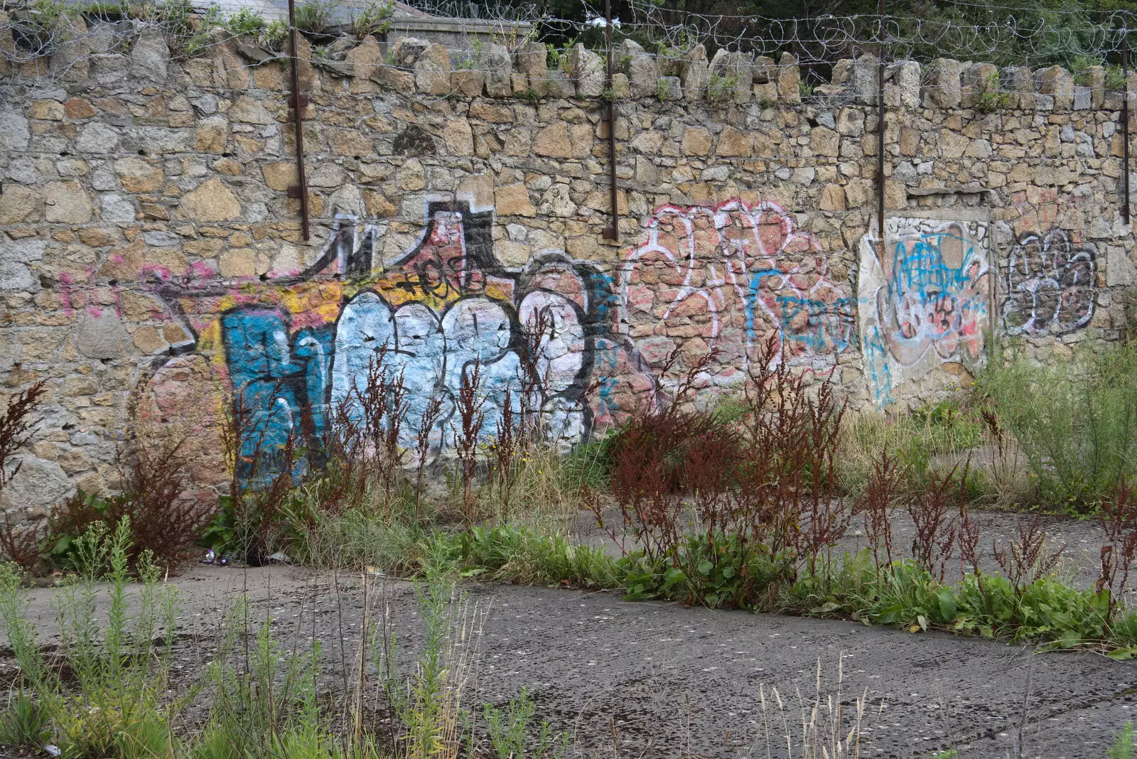 Graffiti on a derelict wall, from The Guinness Storehouse Tour, St. James's Gate, Dublin, Ireland - 17th August 2021