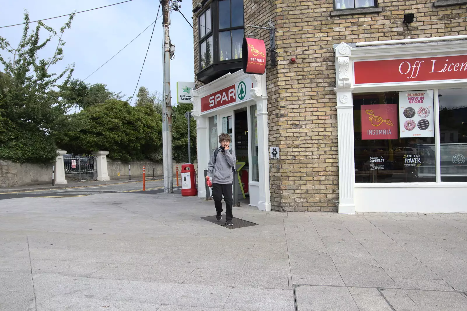 Fred comes out of the Spar near Seapoint, from The Guinness Storehouse Tour, St. James's Gate, Dublin, Ireland - 17th August 2021