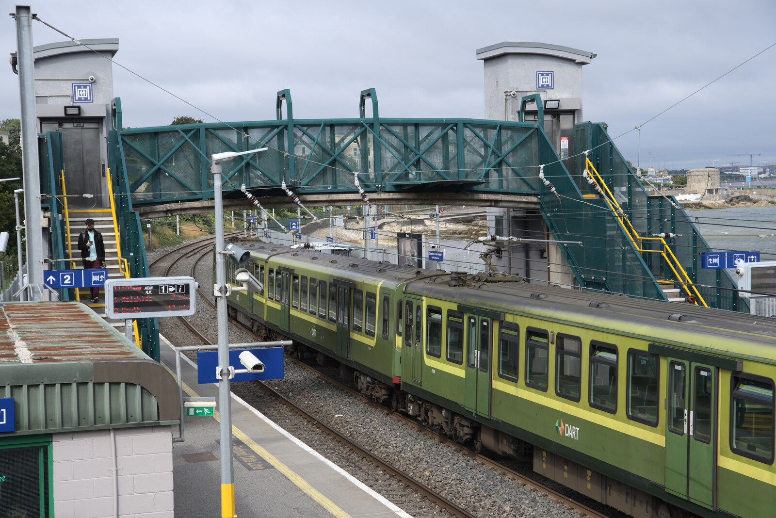 A DART train at Seapoint station from The Guinness Storehouse Tour, St. James's Gate, Dublin, Ireland - 17th August 2021