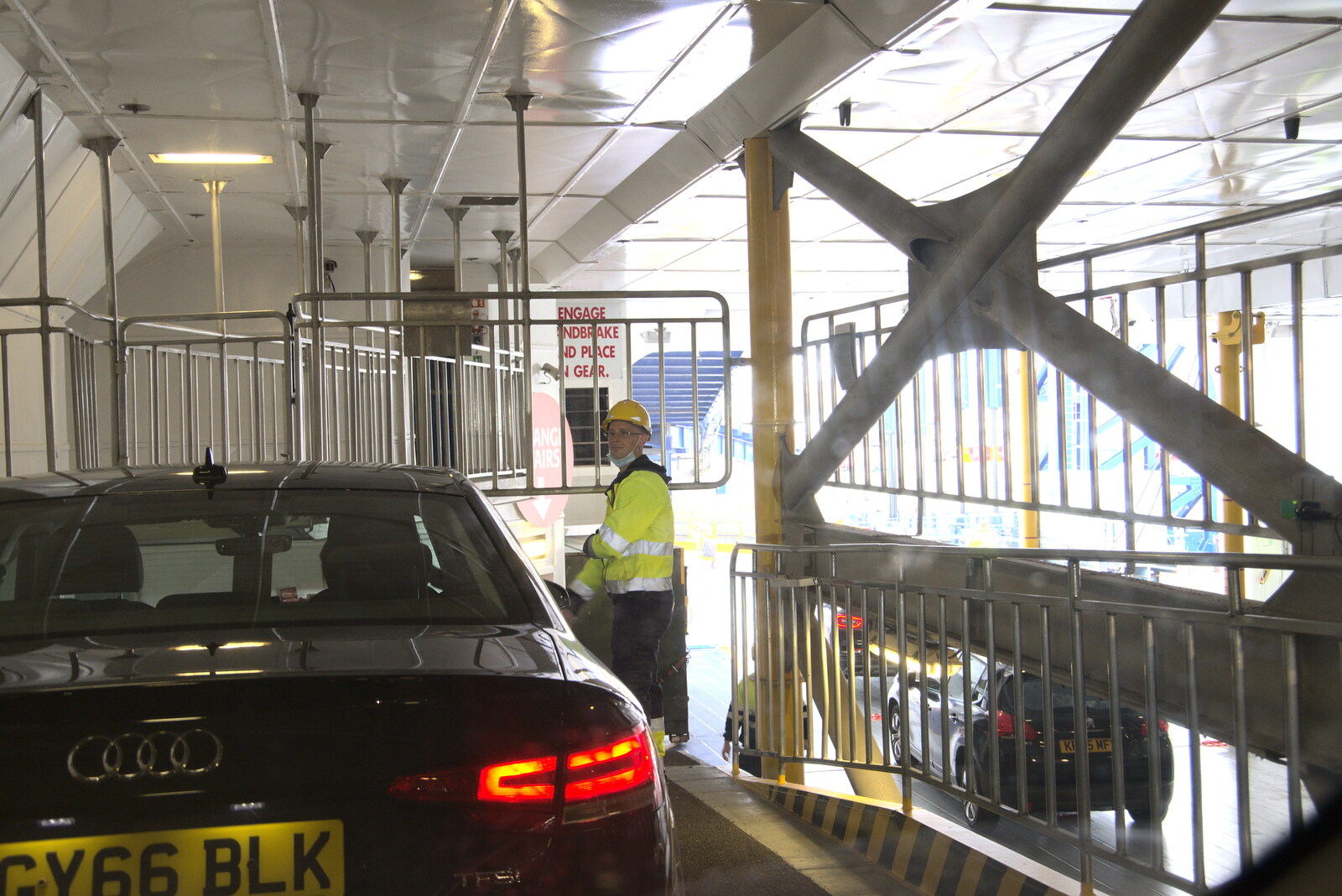 Our mezzanine car deck is lowered from The Guinness Storehouse Tour, St. James's Gate, Dublin, Ireland - 17th August 2021