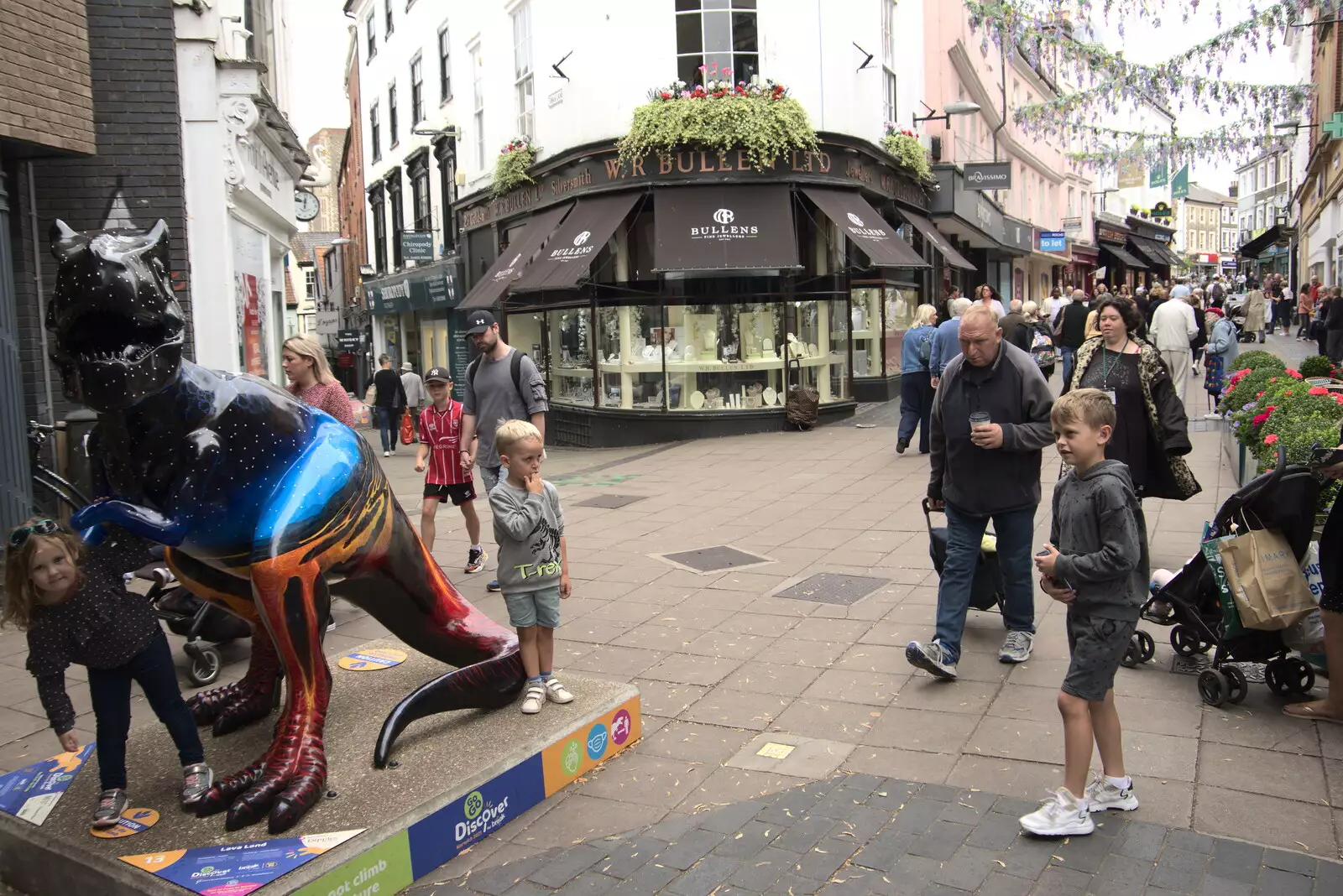 Photos with the dinosaur, from Dippy and the City Dinosaur Trail, Norwich, Norfolk - 19th August 2021