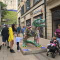 Another dinosaur on an alley up to Castle Meadow, Dippy and the City Dinosaur Trail, Norwich, Norfolk - 19th August 2021