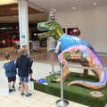 2021 A dino with cakes on its head in Chapelfield