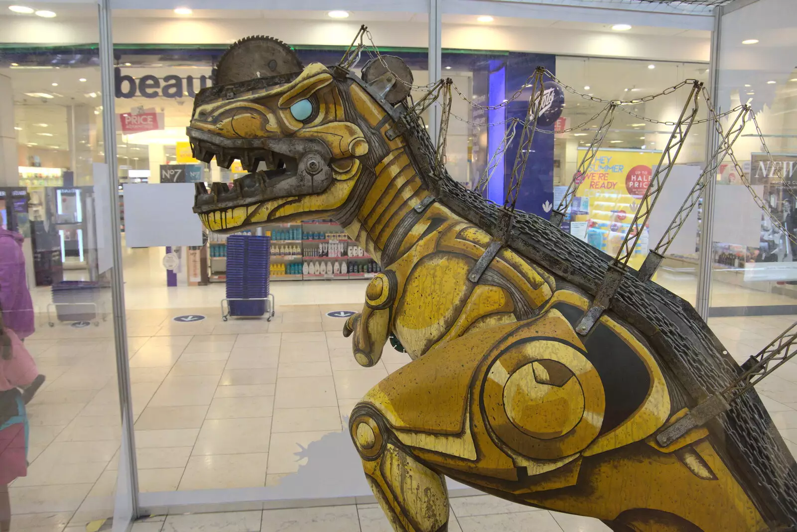 More of a cyber-punk dinosaur, from Dippy and the City Dinosaur Trail, Norwich, Norfolk - 19th August 2021