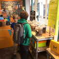 The boys in Montezuma's chocolate shop, Dippy and the City Dinosaur Trail, Norwich, Norfolk - 19th August 2021