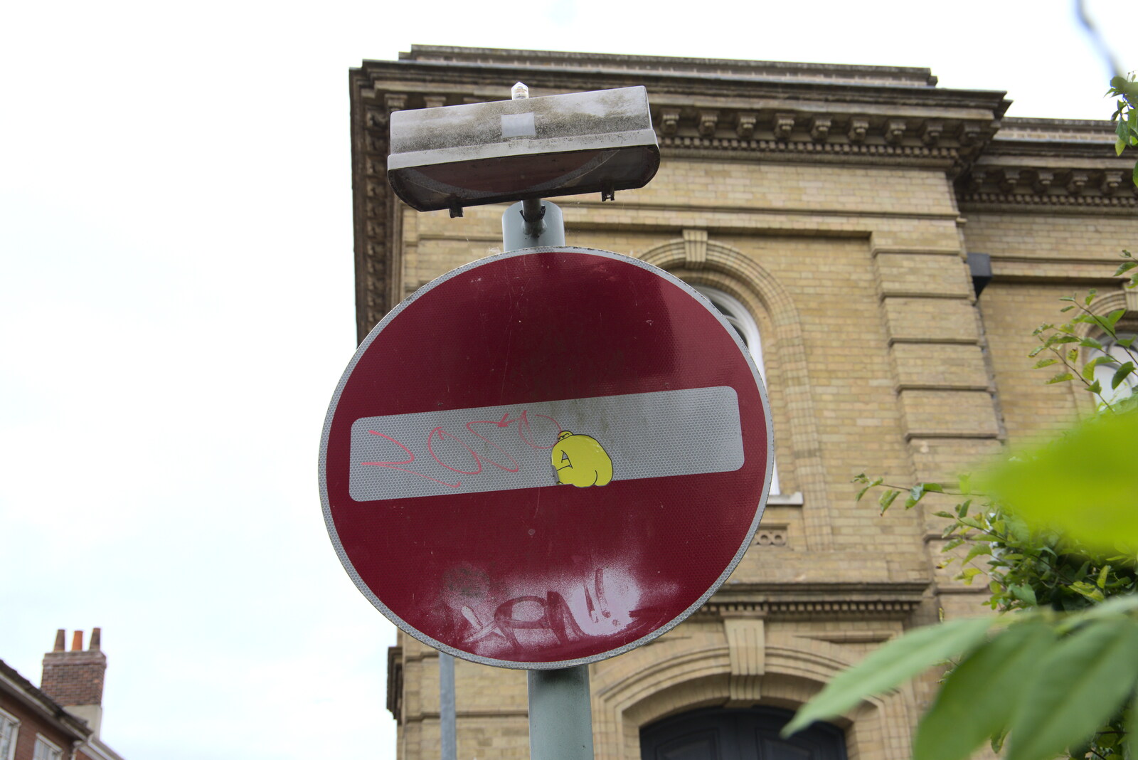 Amusingly-altered no entry sign from Dippy and the City Dinosaur Trail, Norwich, Norfolk - 19th August 2021
