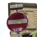 Amusingly-altered no entry sign, Dippy and the City Dinosaur Trail, Norwich, Norfolk - 19th August 2021